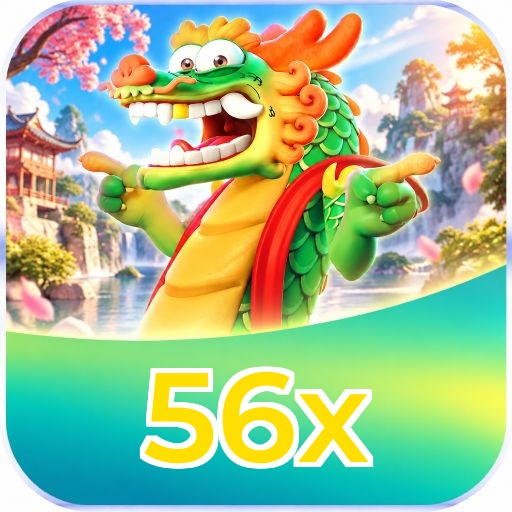 Interface da plataforma 56x mostrando slots populares e bônus de boas-vindas